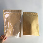Food Grade Kraft Paper Stand Up Pouch Packaging Pull Tab With Good Sealability Zipper