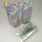 Custom Plastic Mylar Resealable Stand Up Pouches Holographic Cosmetics Packaging