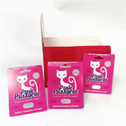 Display custom printing paper cards tear notch line boxes Pink Pussycat card box with blister