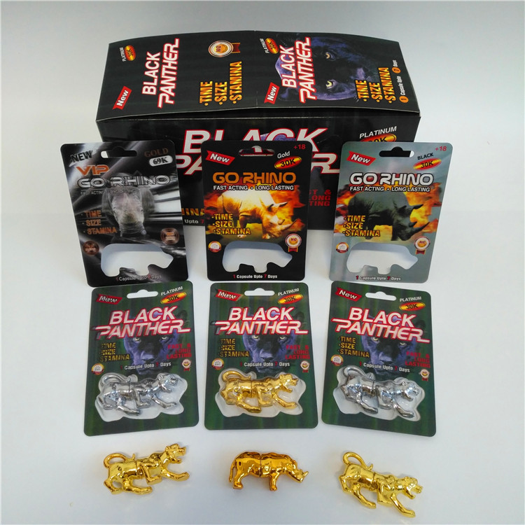 Rhino Figure Blister Container 3D Folding Cards Male Ehancement Rhino Pill Packaging Paper Box