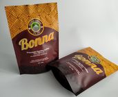 Food Grade Plastic Pouches Packaging , Heat Seal Matt Stand Up Coffee Pouches